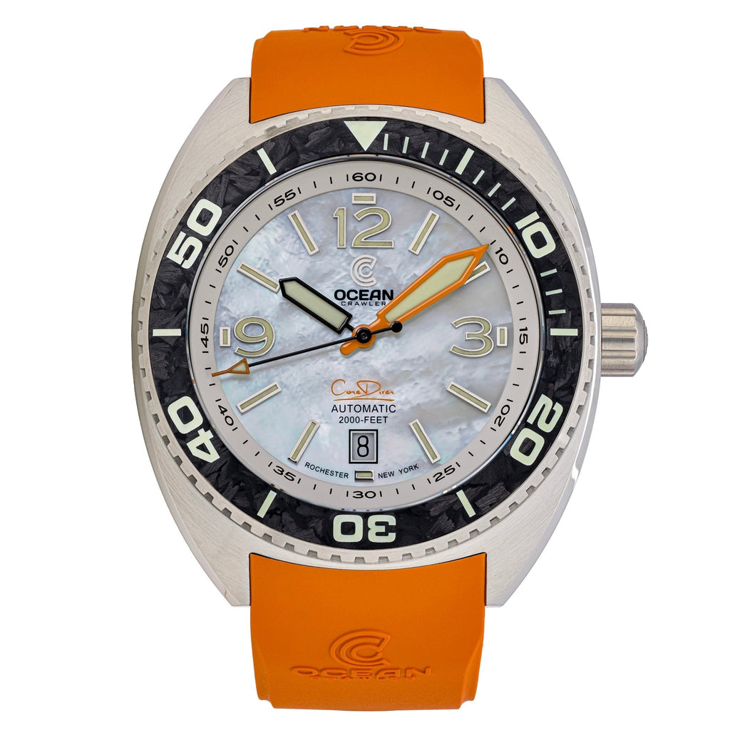Core Diver - White Mother of Pearl - Carbon Fiber Bezel