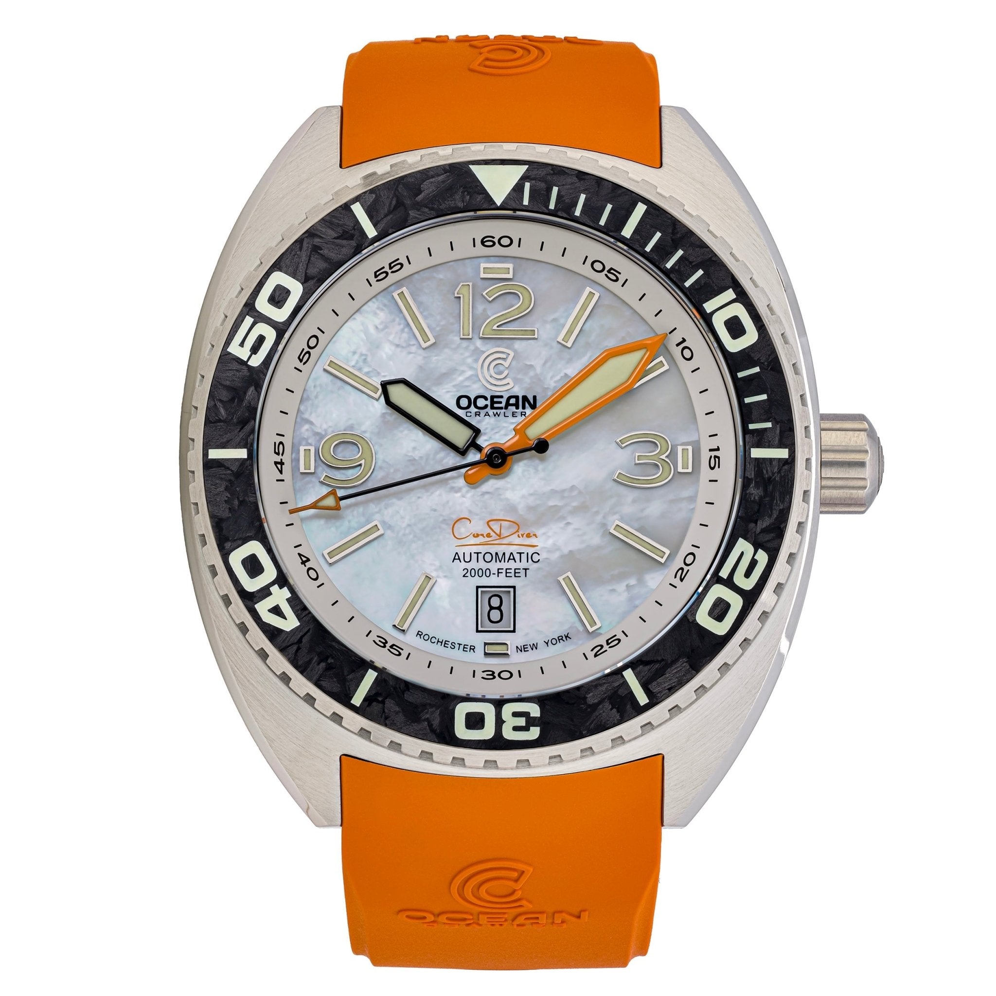 Core Diver - White Mother of Pearl - Carbon Fiber Bezel