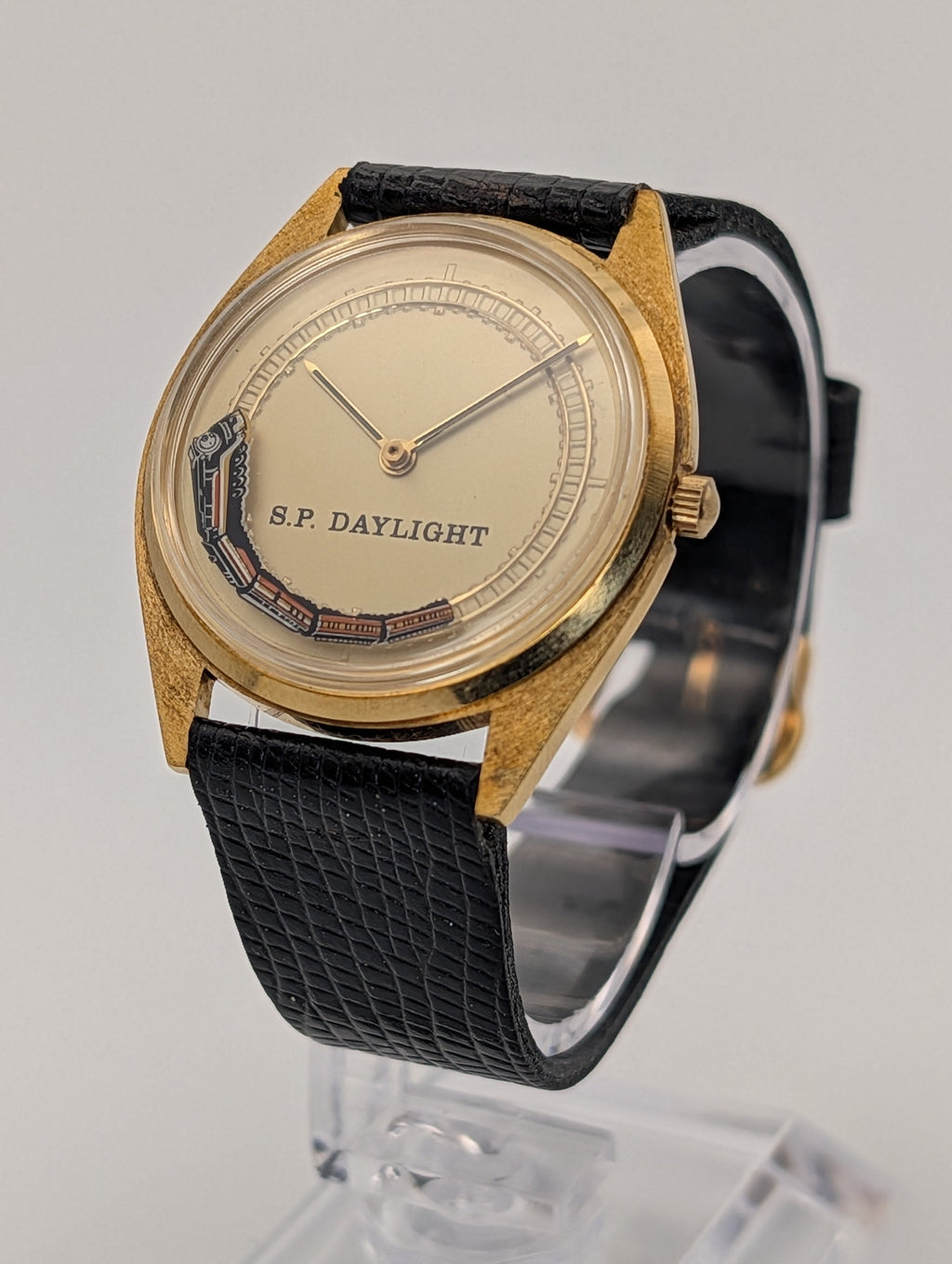 S.P. Daylight Souvenir Quartz Watch w/ Train Sconds "Hand" Mystery Dial