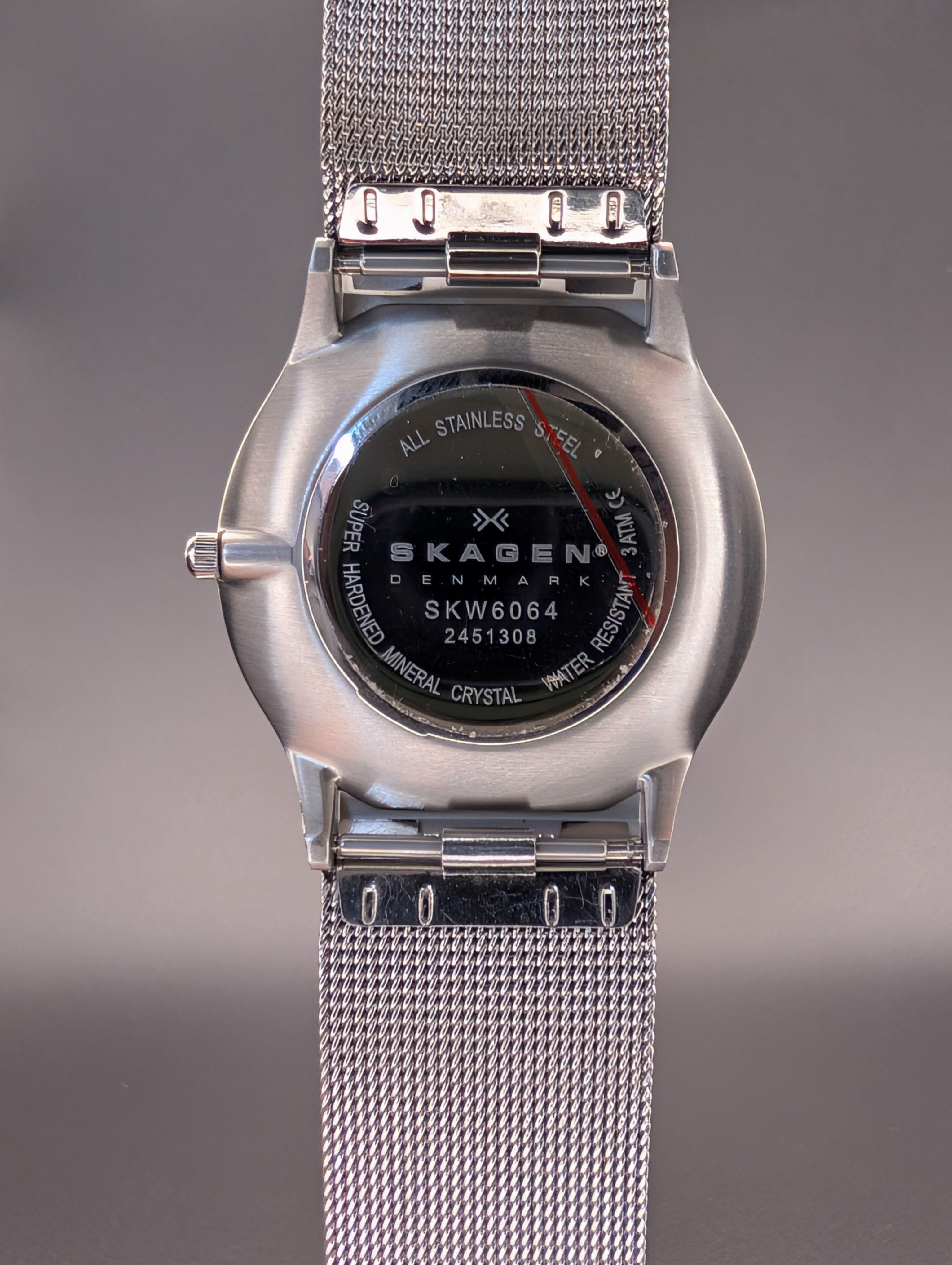 Skagen Denmark Slimline Quartz Watch Slim Profile Stainless Steel ref SKW6064