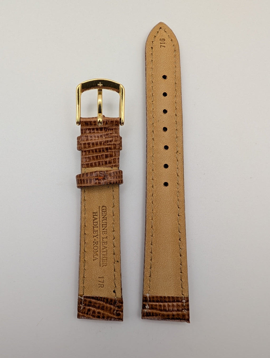 Hadley Roma Genuine Leather Strap (17mm) Lizard Grain