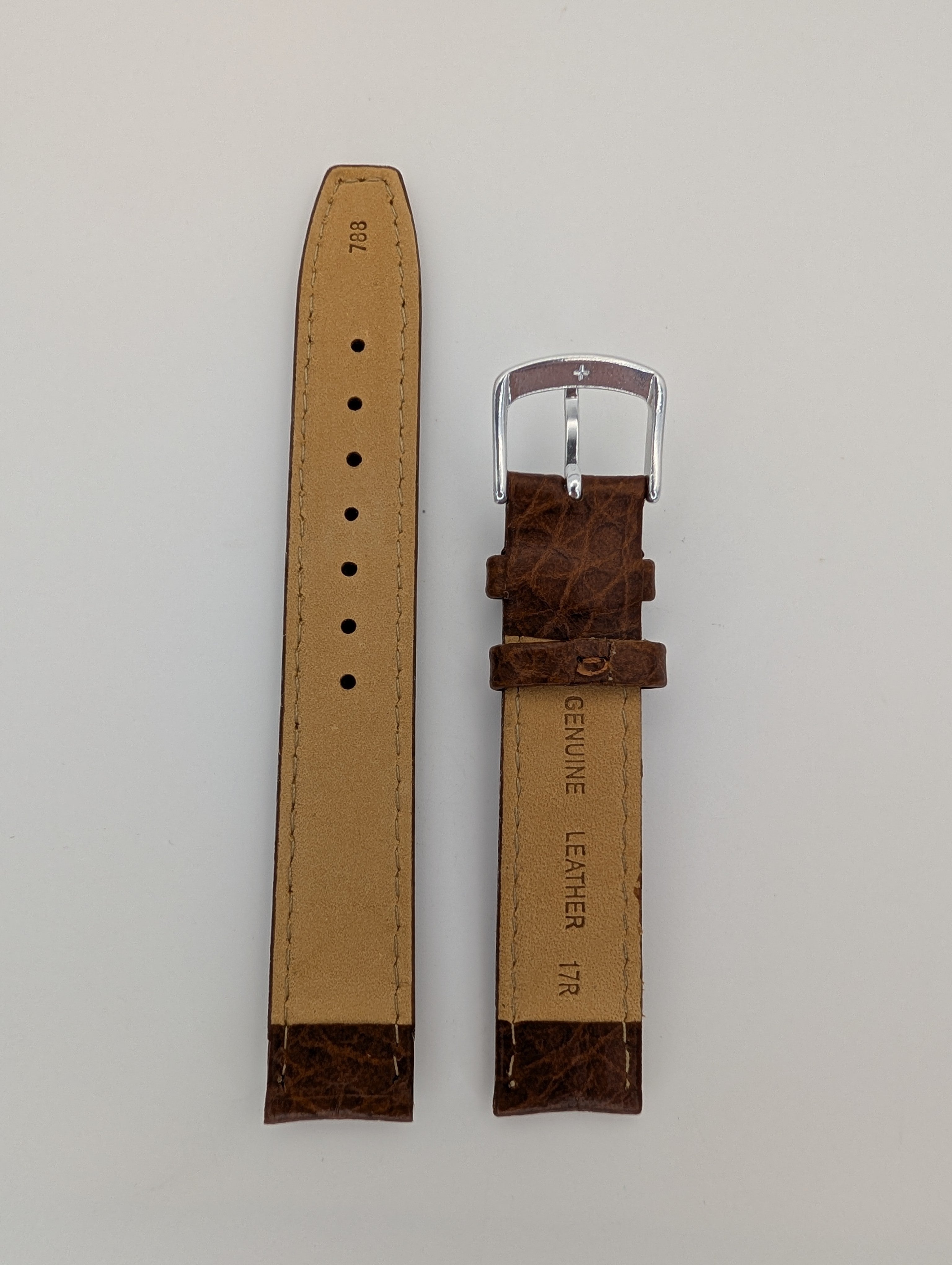 Hadley Roma Genuine Leather Strap (17mm) Distressed Grain