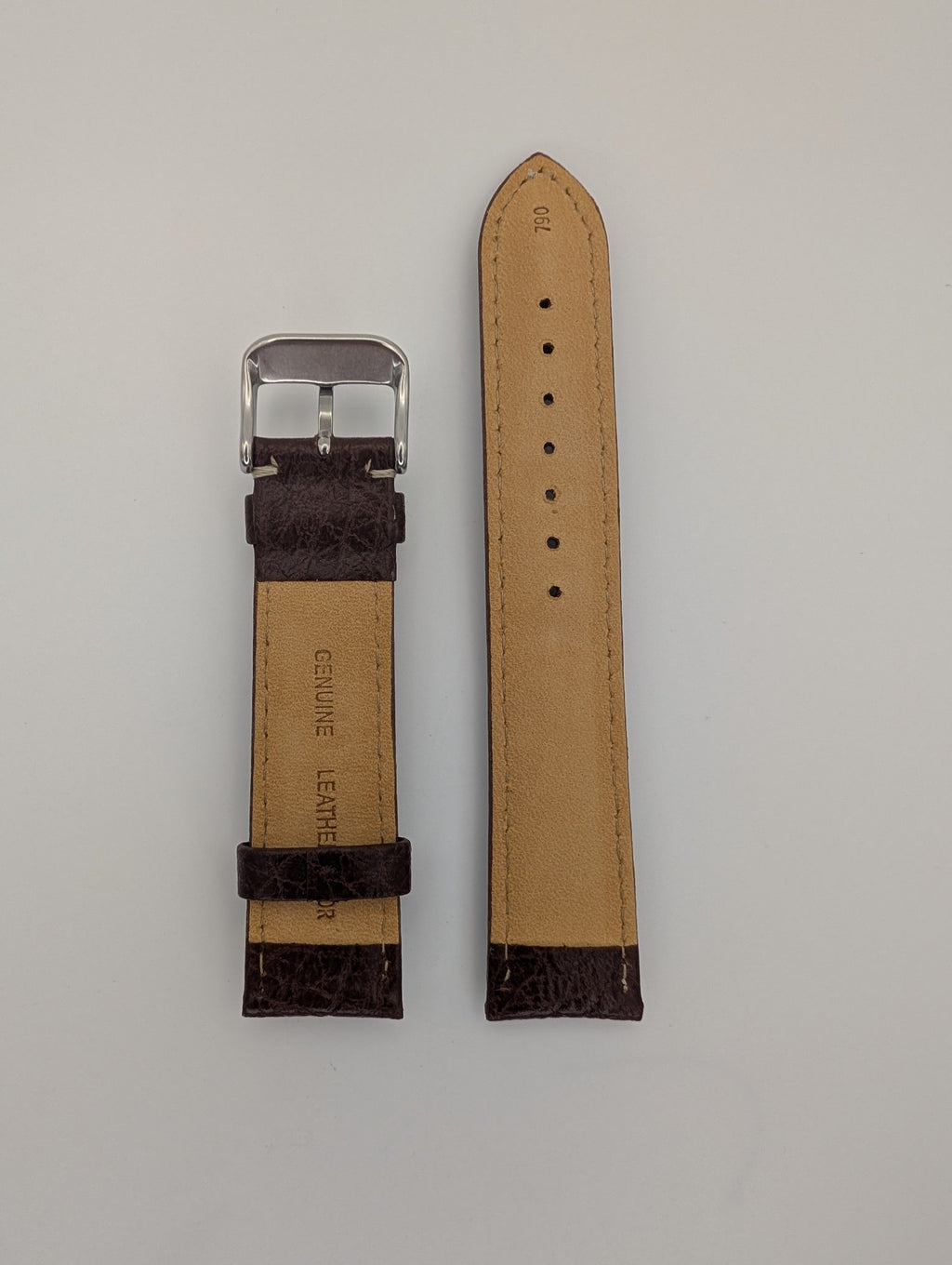 Hadley Roma Genuine Leather Strap (20mm) Distressed w/ White Stitch