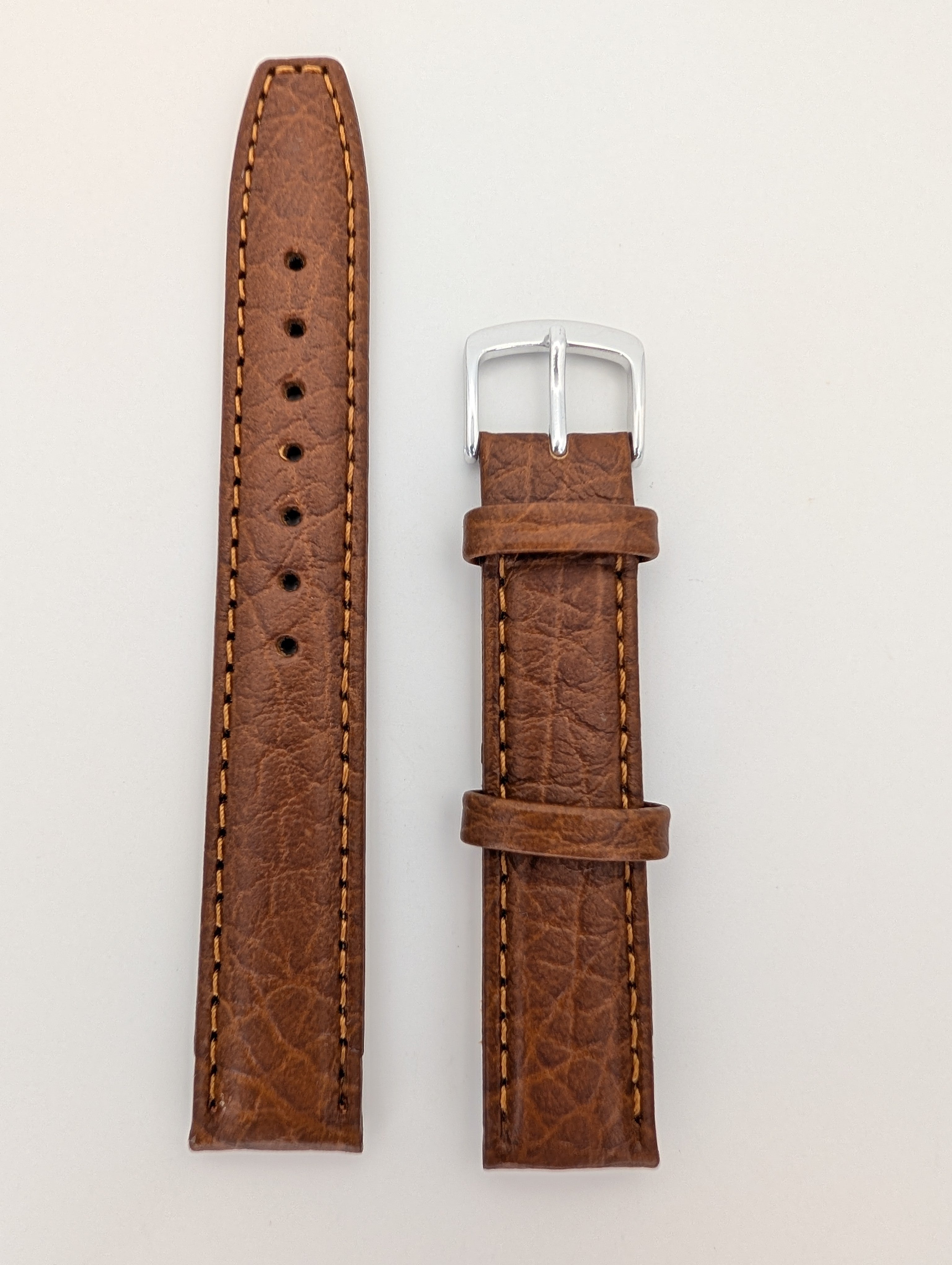 Hadley Roma Genuine Leather Strap (17mm) Distressed Grain