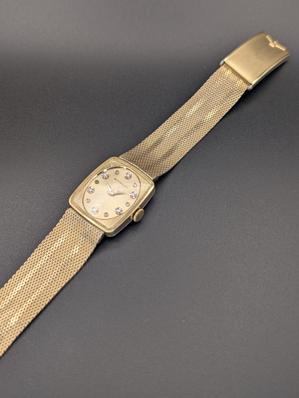 Wittnauer (1960s) Diamond Dial Mechanical Vintage Watch in 10k Yellow Gold Filled