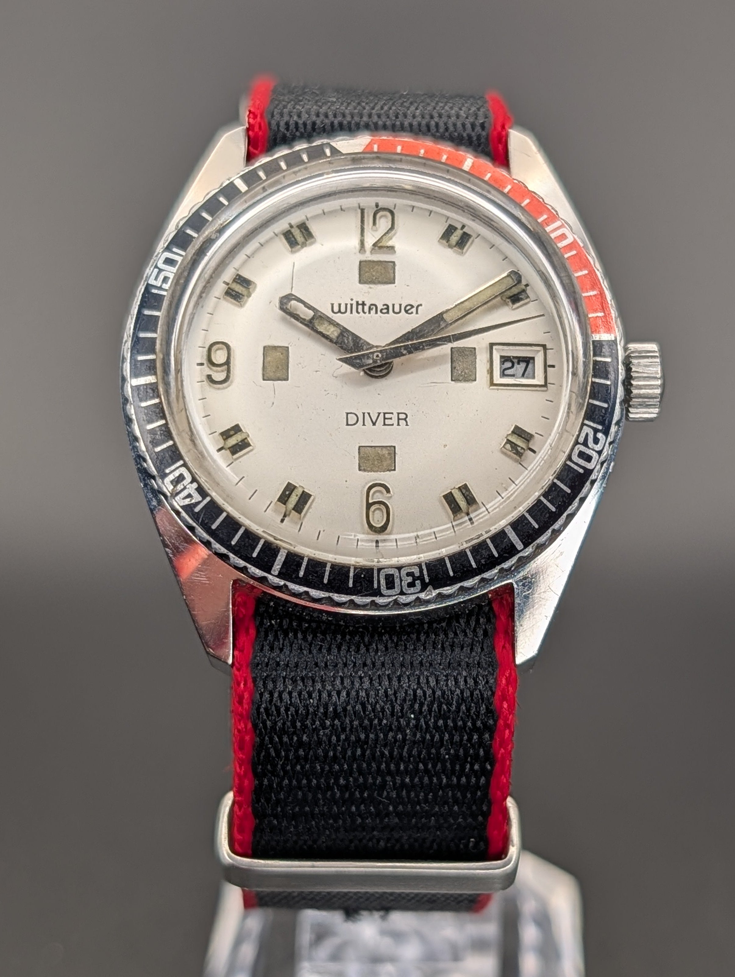 Wittnauer Diver (1980s) Mechanical Vintage Watch w/ "Coke" Bezel