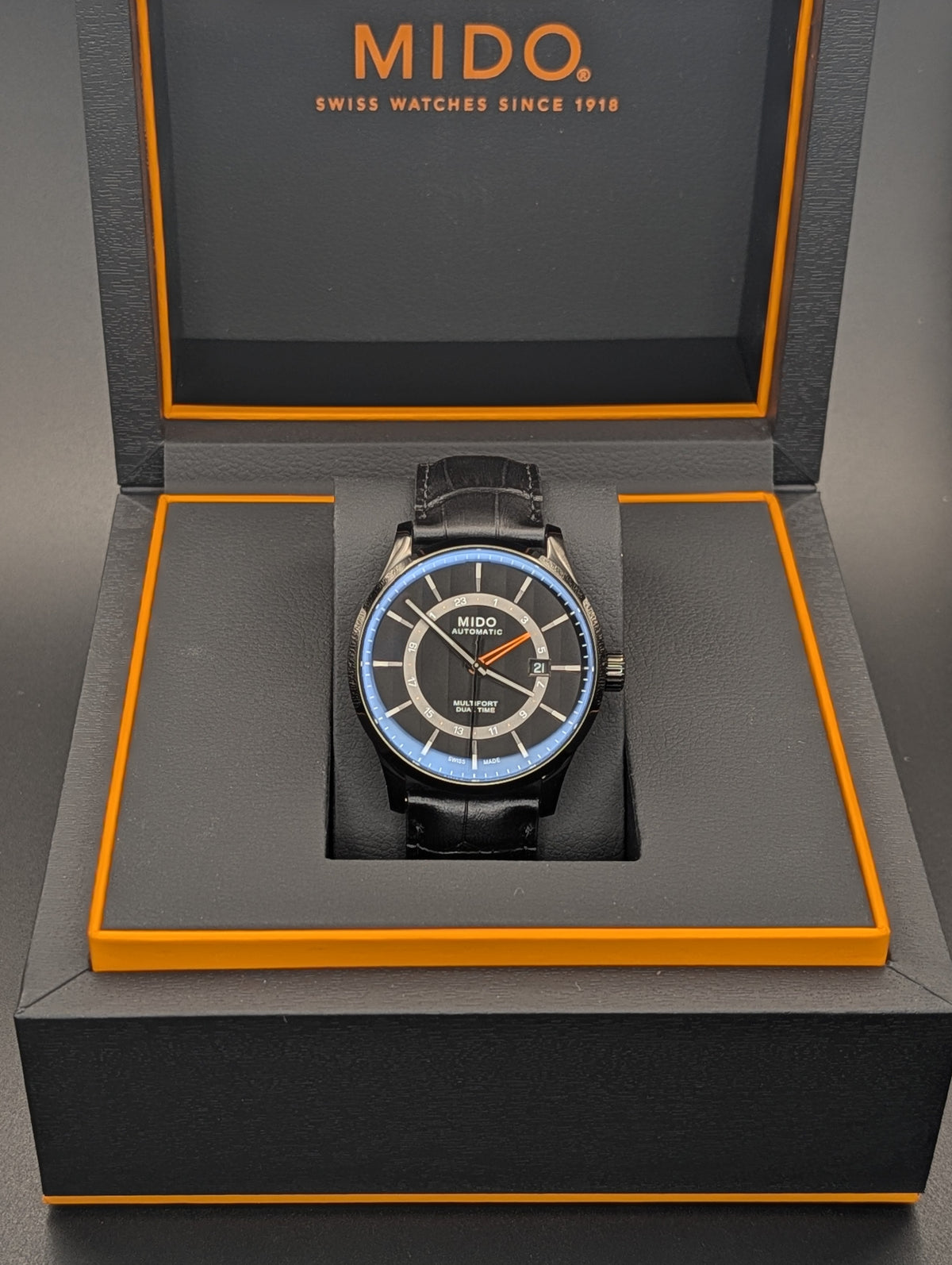 Mido Multifort Dual Time GMT Automatic Watch ref. MO38429 *New in Box*