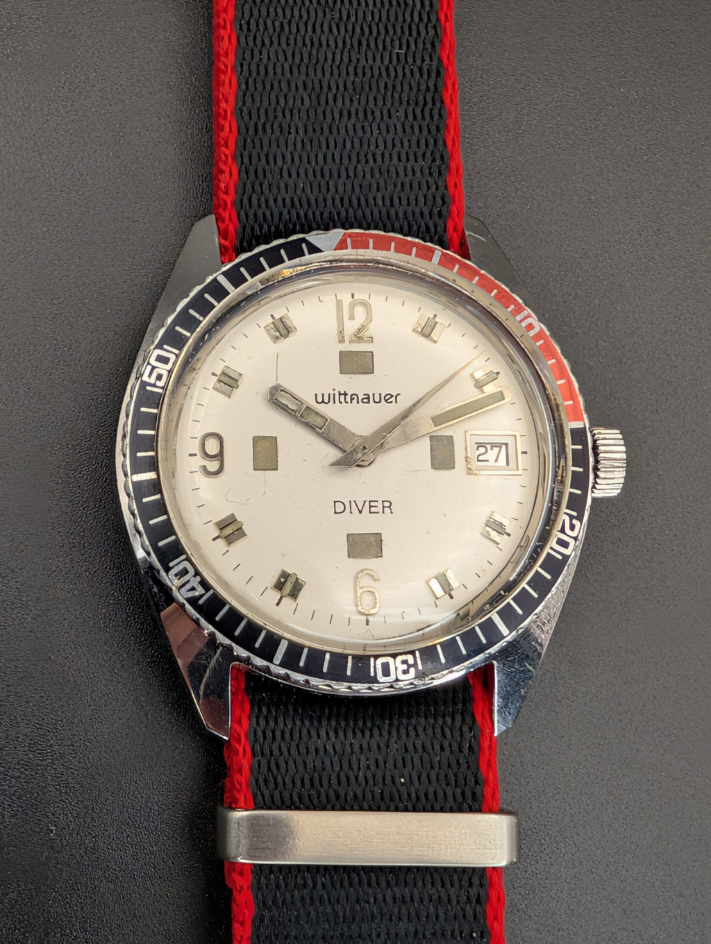 Wittnauer Diver (1980s) Mechanical Vintage Watch w/ "Coke" Bezel