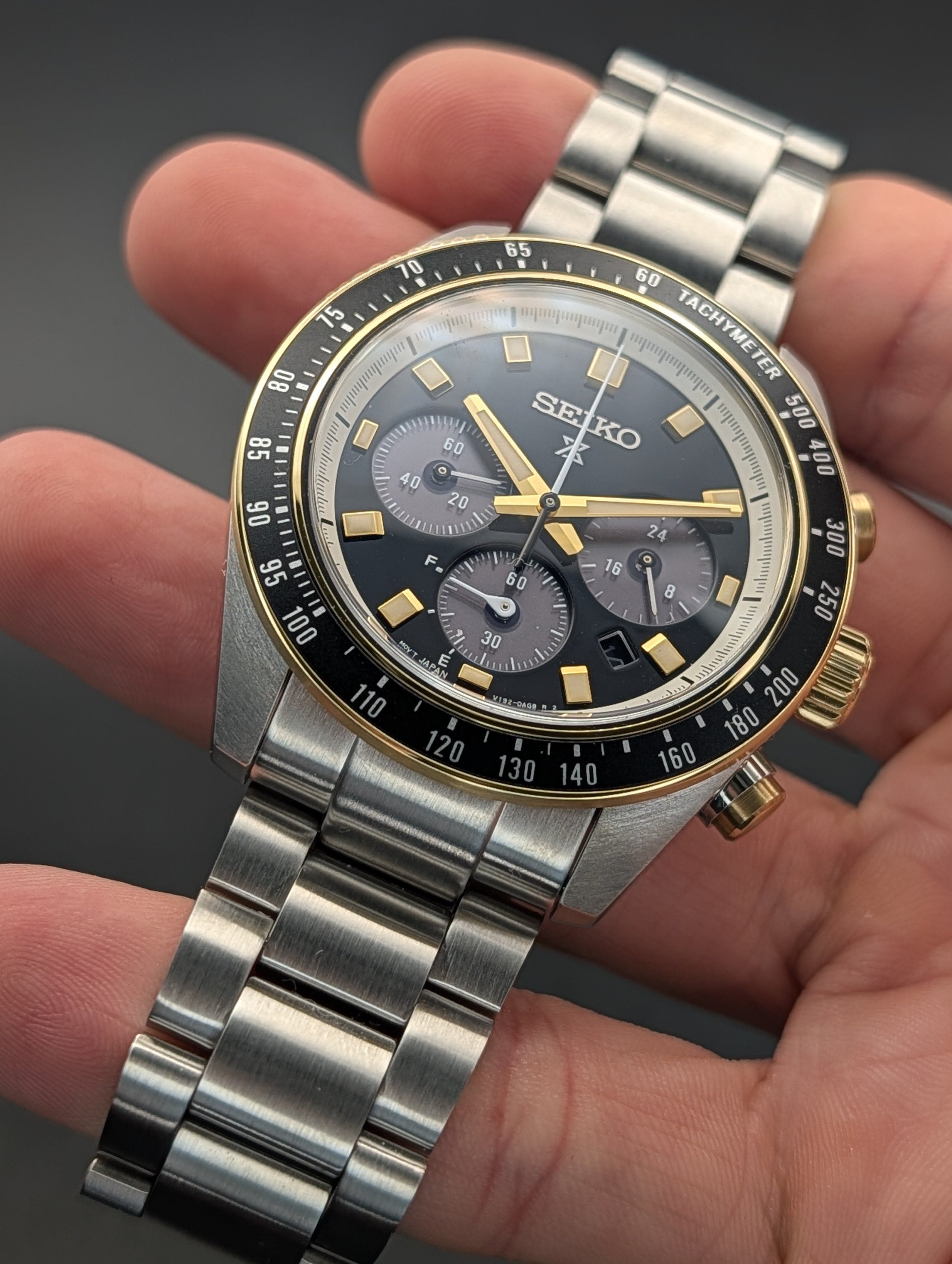Seiko Prospex Speedtimer Solar Chronograph Watch in Two Tone Stainless Steel ref. SSC941 *New in Box*