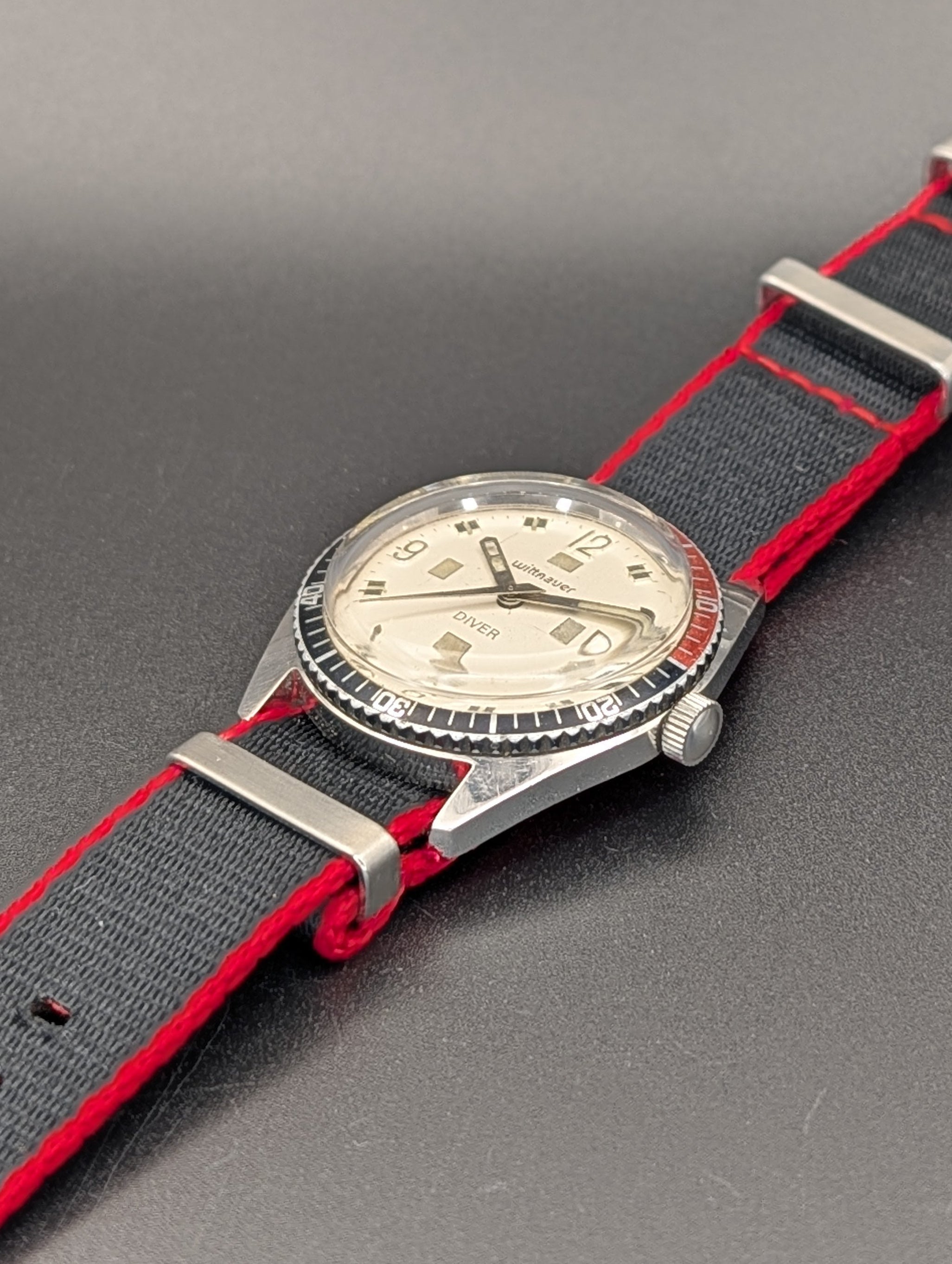Wittnauer Diver (1980s) Mechanical Vintage Watch w/ "Coke" Bezel