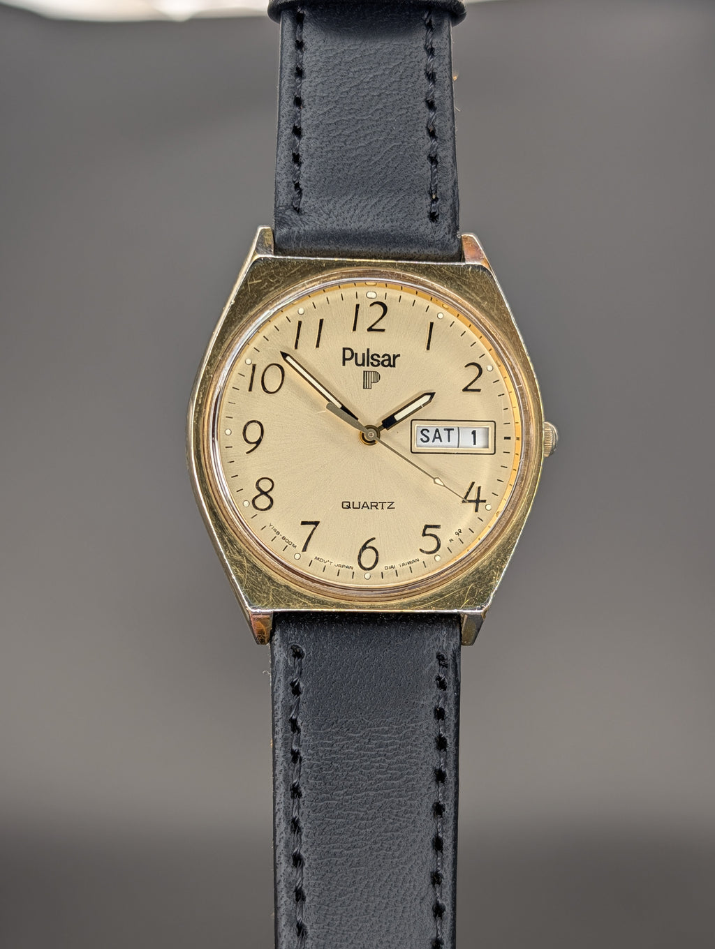 Pulsar Quartz Vintage Watch on Italian Calfskin Leather Strap