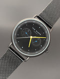 Ted Baker London Black Stainless Steel Quartz Watch on a Milanese Mesh Bracelet