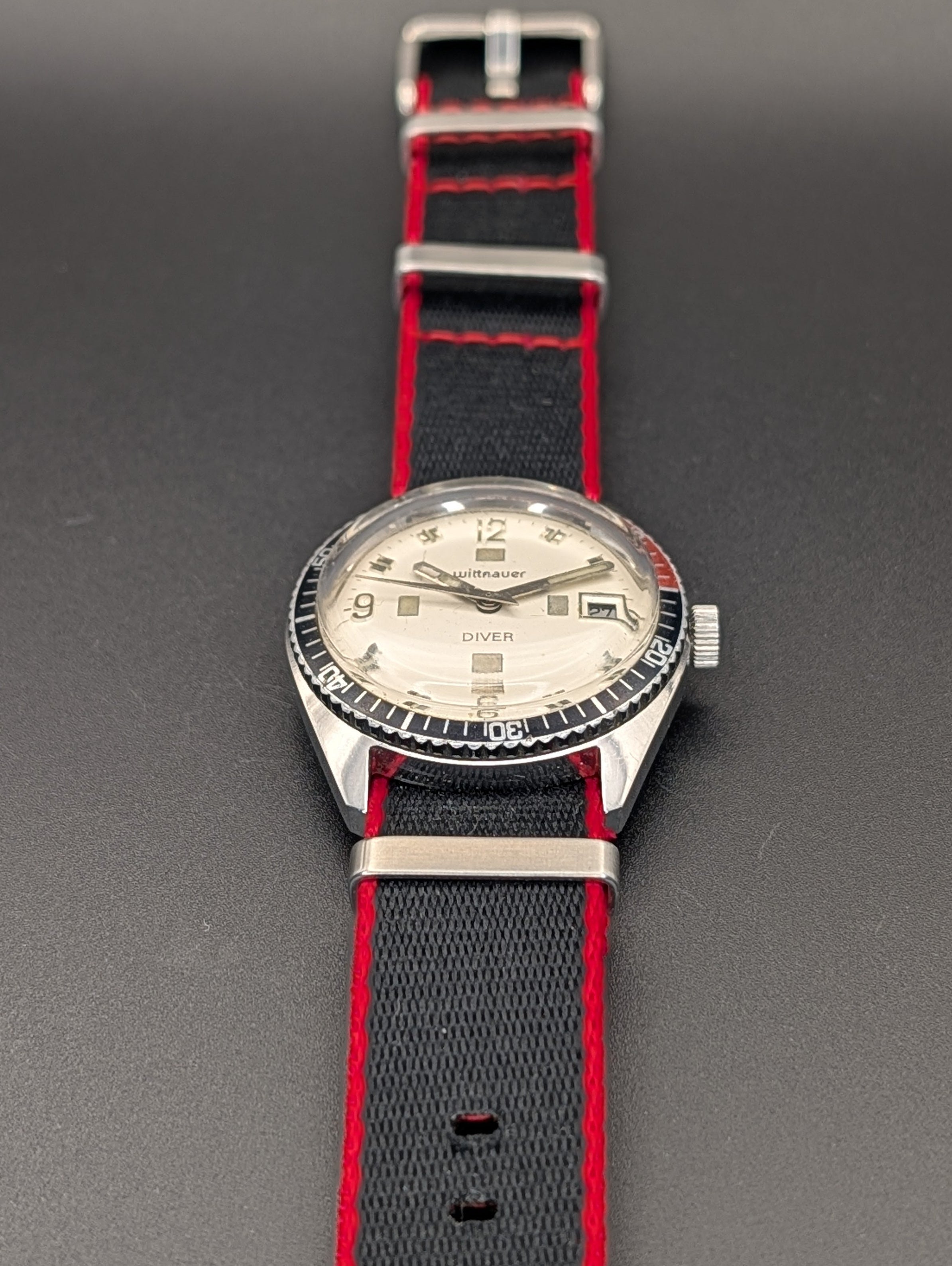 Wittnauer Diver (1980s) Mechanical Vintage Watch w/ "Coke" Bezel