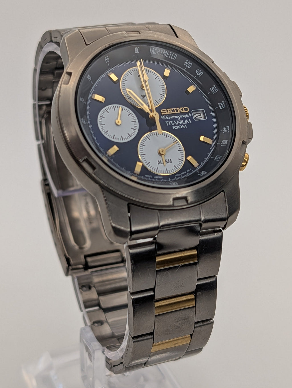 Seiko Titanium Chronograph with Alarm and Stopwatch ref. 7T62-0BE0