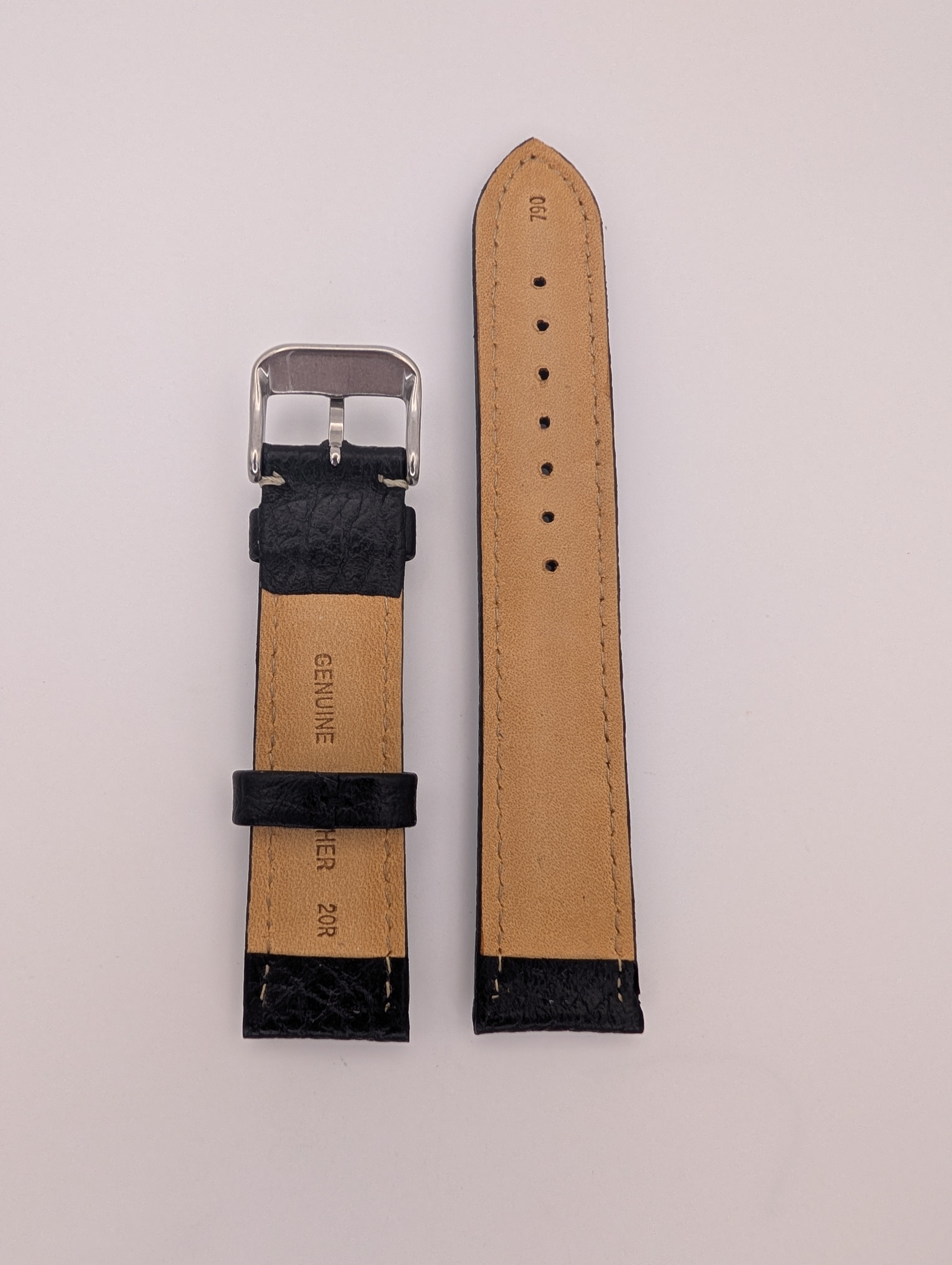 Hadley Roma Genuine Leather Strap (20mm) Distressed w/ White Stitch