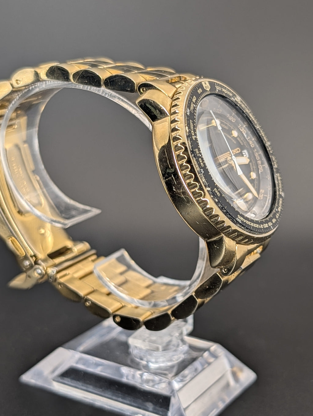 Seiko Flightmaster (2004) Chronograph Quartz Watch in Gold Tone ref. 7T62-0EB0