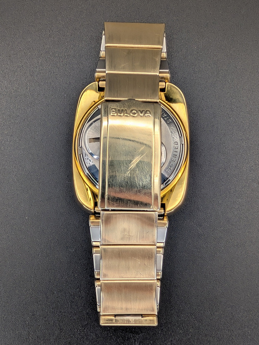 Accutron Spaceview "TV" (1973) Caliber 2141 ref. 7387 Gold Plated Original Bracelet