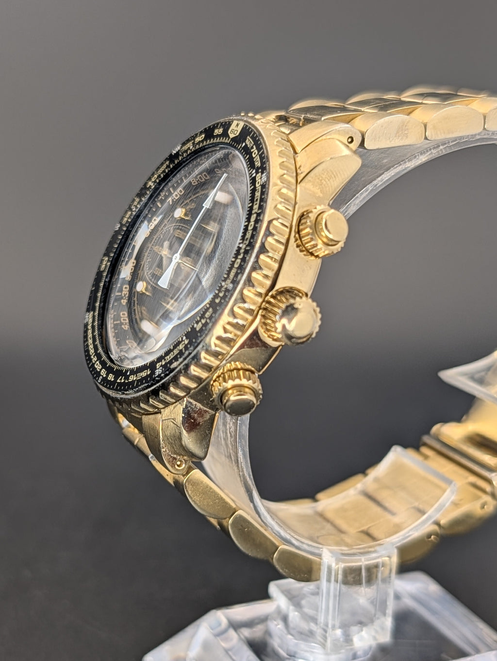 Seiko Flightmaster (2004) Chronograph Quartz Watch in Gold Tone ref. 7T62-0EB0