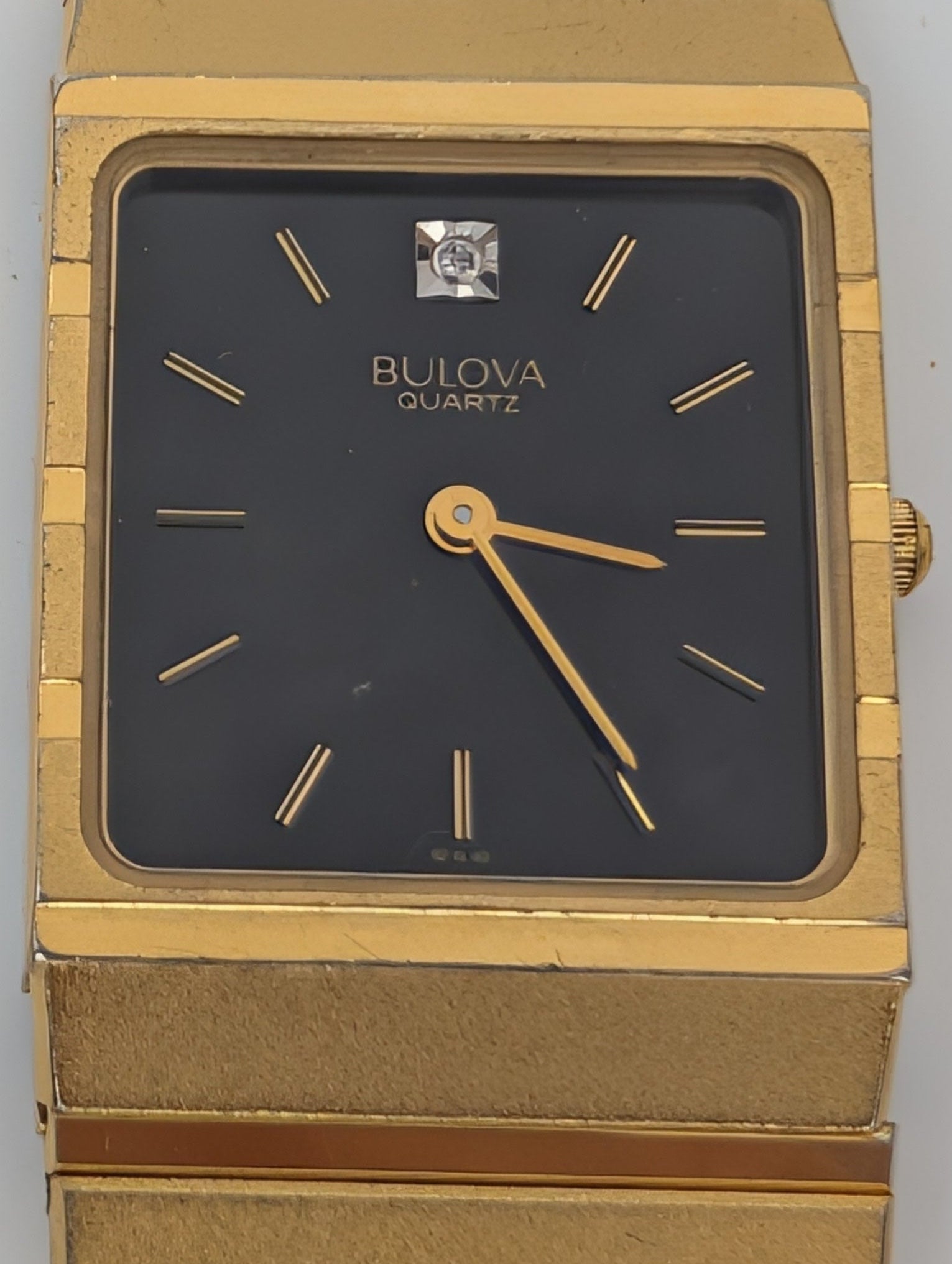 Bulova Quartz (1997) on Integrated Gold Tone Bracelet