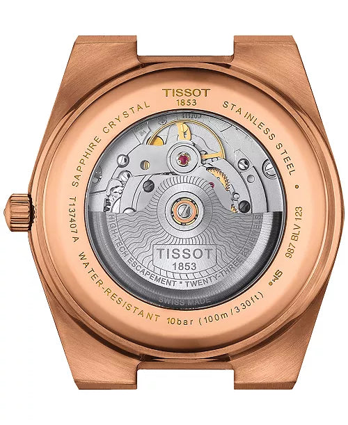Tissot PRX Powermatic 80 Rose Gold Tone w/ Blue Waffle Dial Automatic Watch *New in Box*