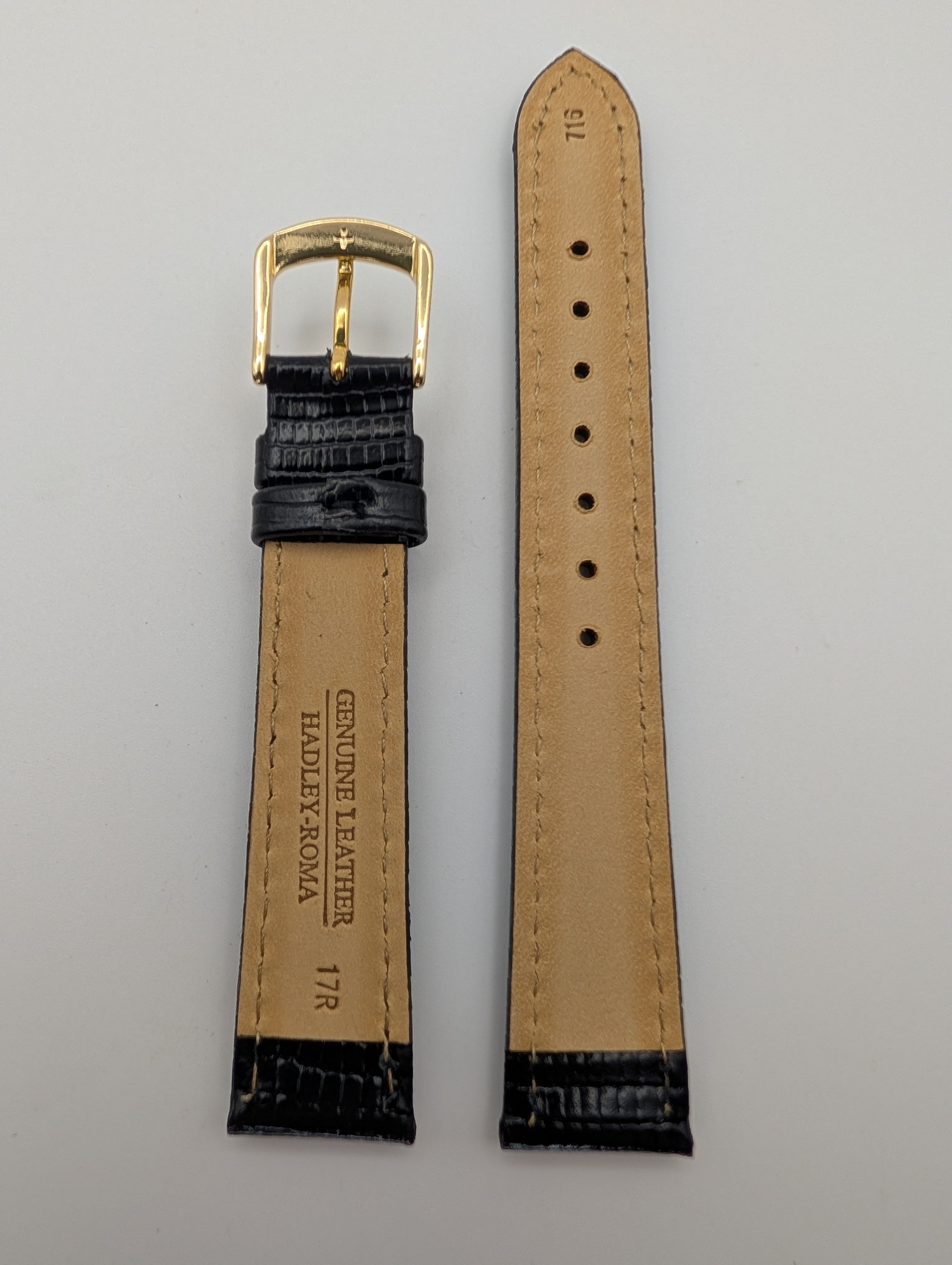 Hadley Roma Genuine Leather Strap (17mm) Lizard Grain