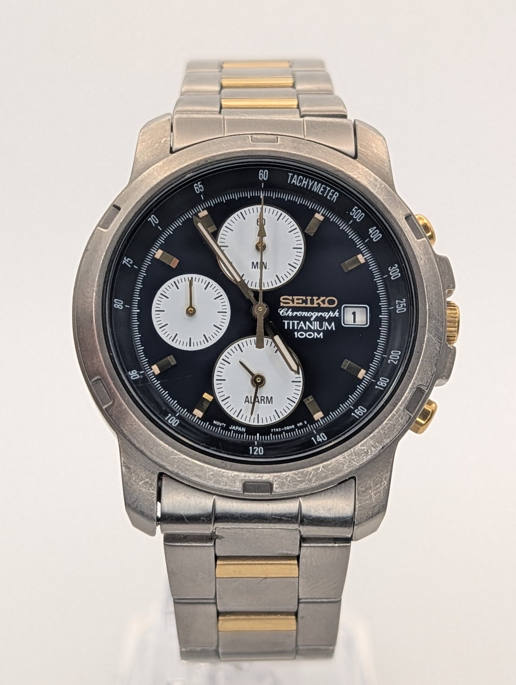 Seiko Titanium Chronograph with Alarm and Stopwatch ref. 7T62-0BE0