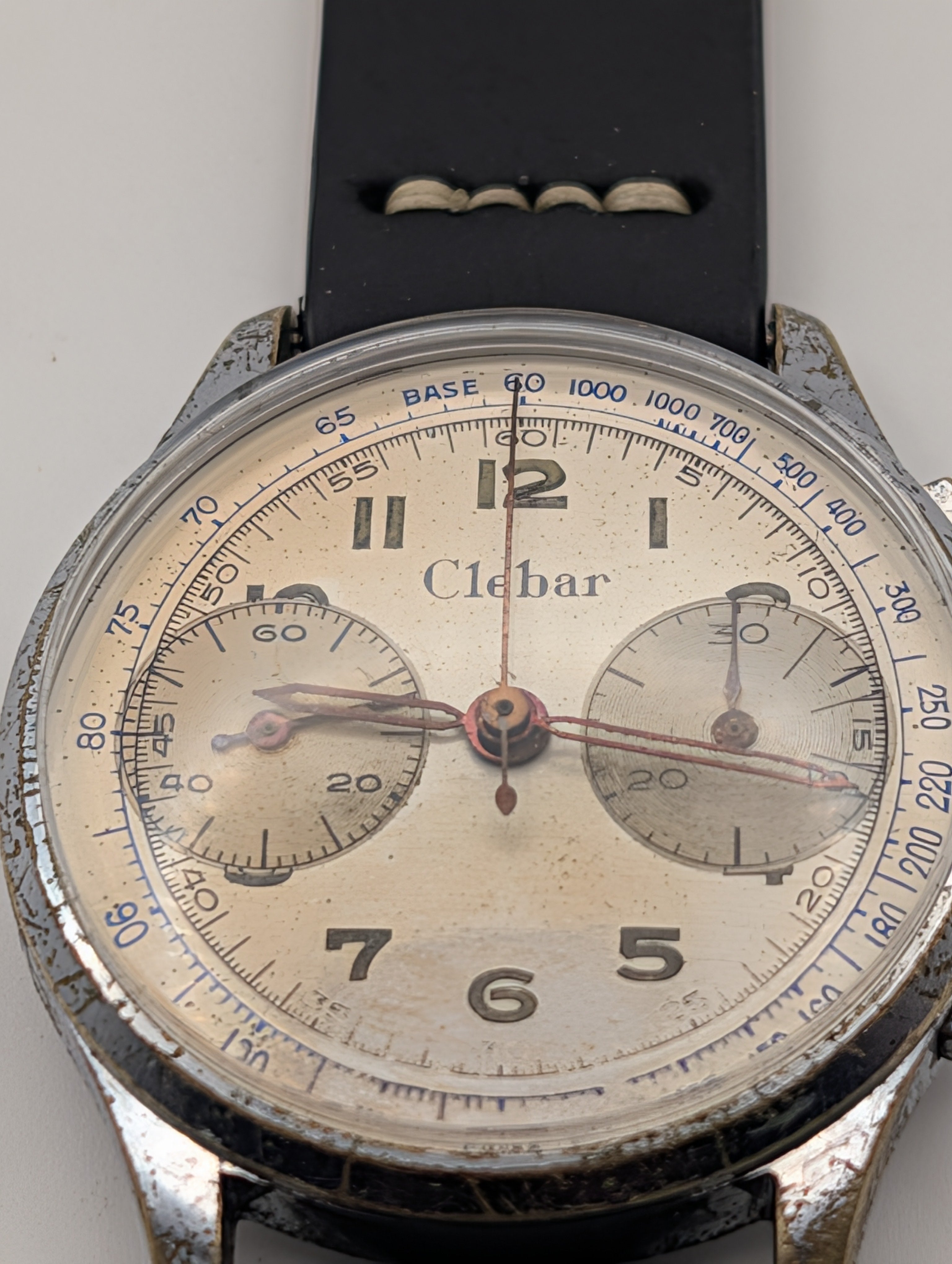 Clebar Chronograph Vintage Watch w/ cal. Landeron 149 Mechanical Movement