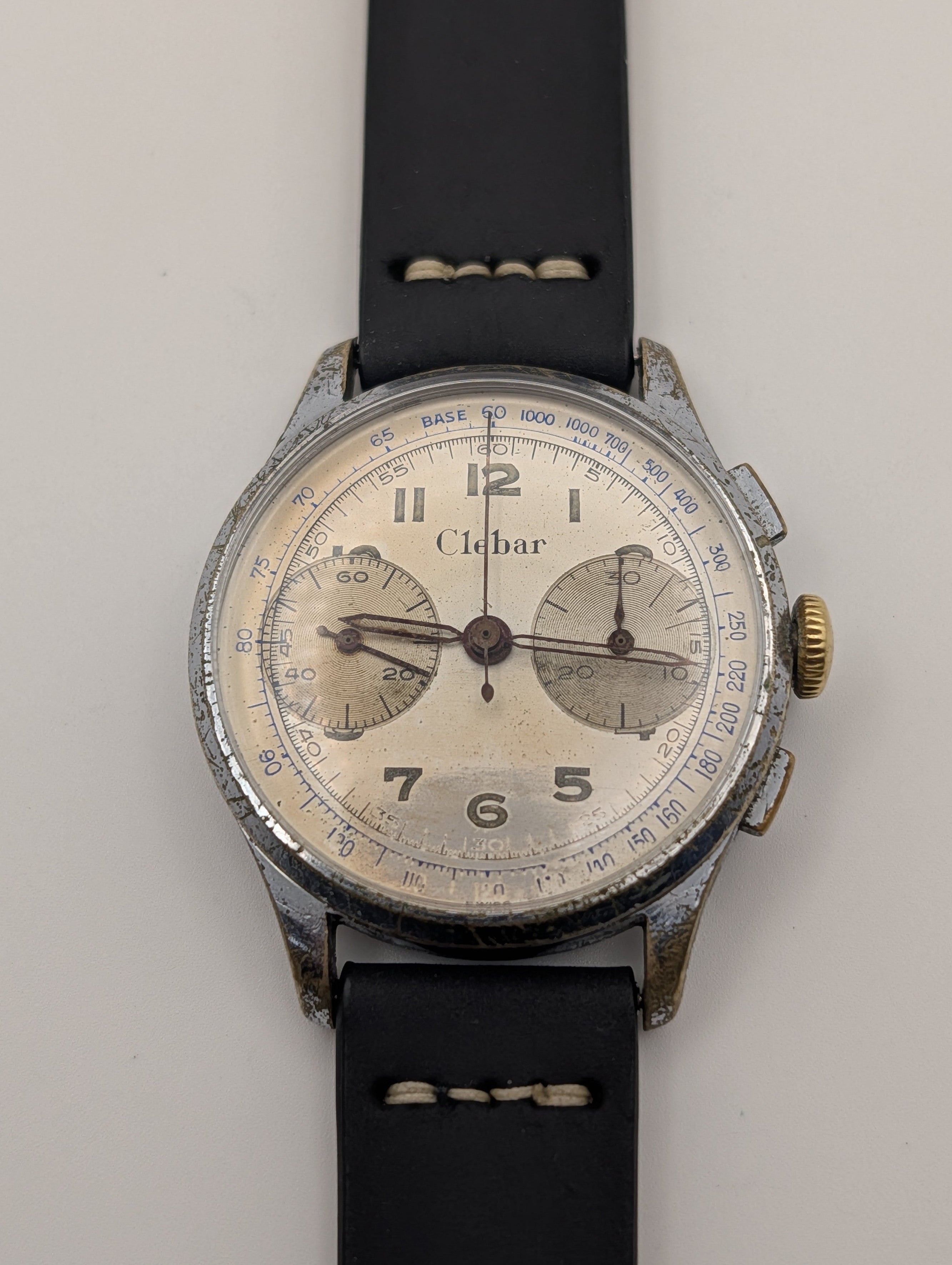 Clebar Chronograph Vintage Watch w/ cal. Landeron 149 Mechanical Movement