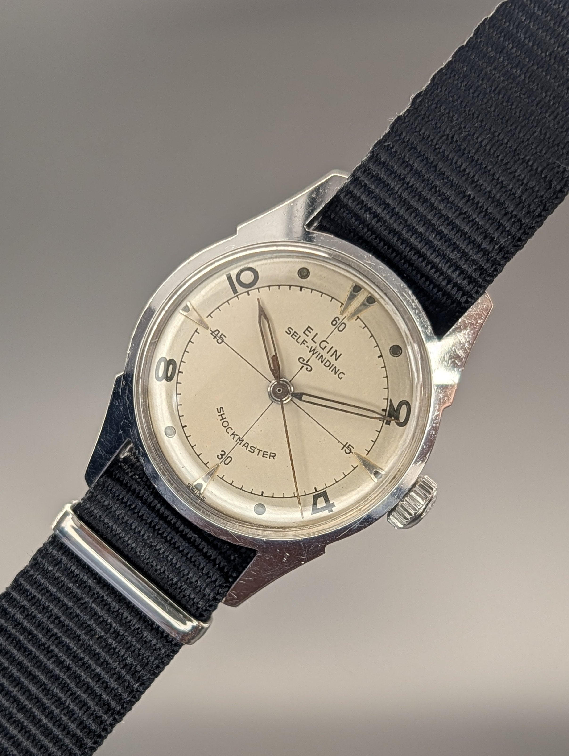 Elgin Shockmaster Self-winding Automatic Vintage Watch Swiss Made