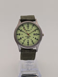 Soki Military Style Quartz Watch on Olive Green Two Piece NATO