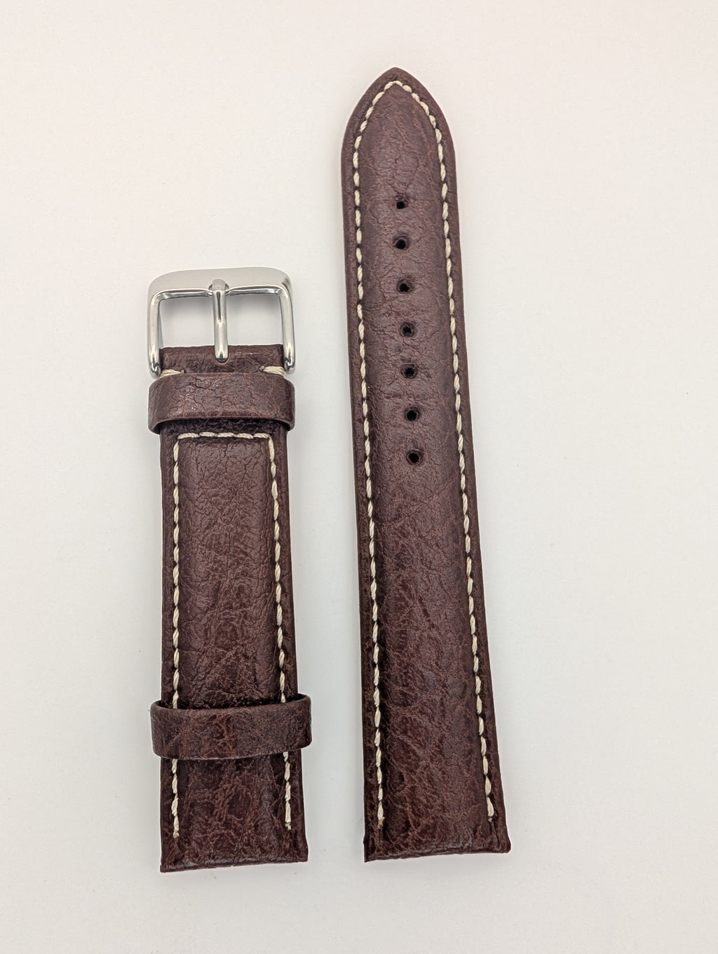 Hadley Roma Genuine Leather Strap (20mm) Distressed w/ White Stitch