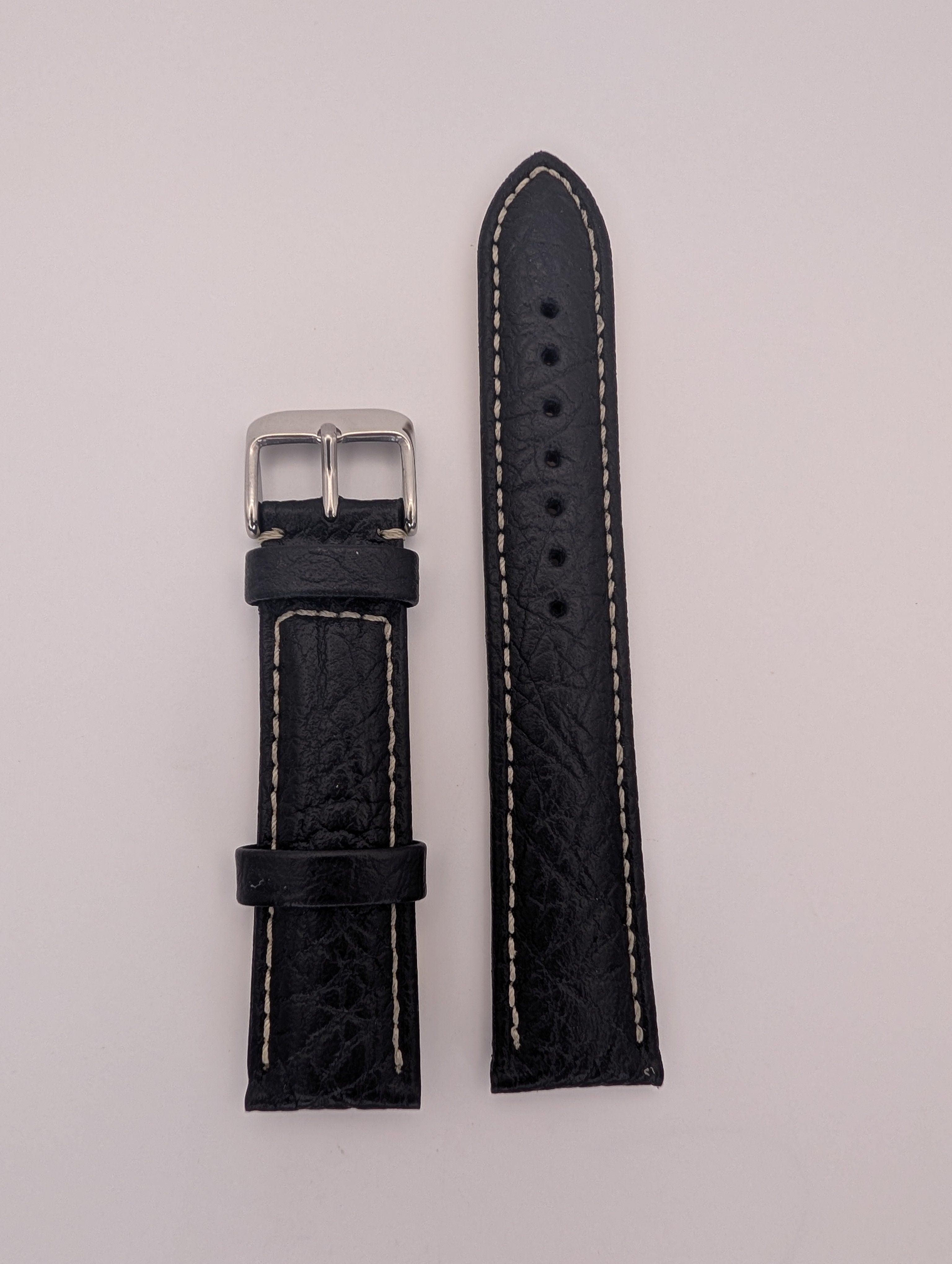 Hadley Roma Genuine Leather Strap (20mm) Distressed w/ White Stitch