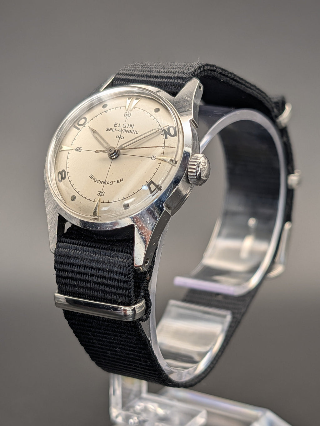Elgin Shockmaster Self-winding Automatic Vintage Watch Swiss Made