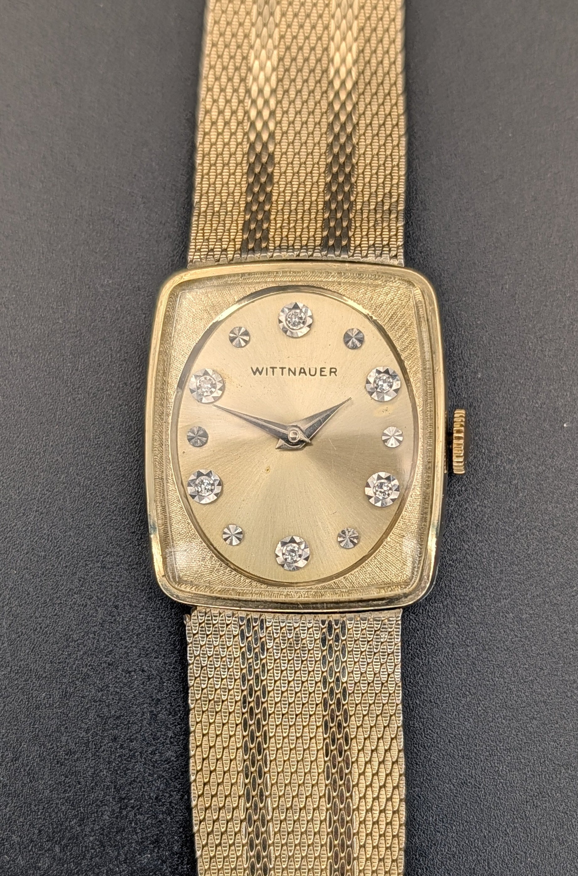 Wittnauer (1960s) Diamond Dial Mechanical Vintage Watch in 10k Yellow Gold Filled