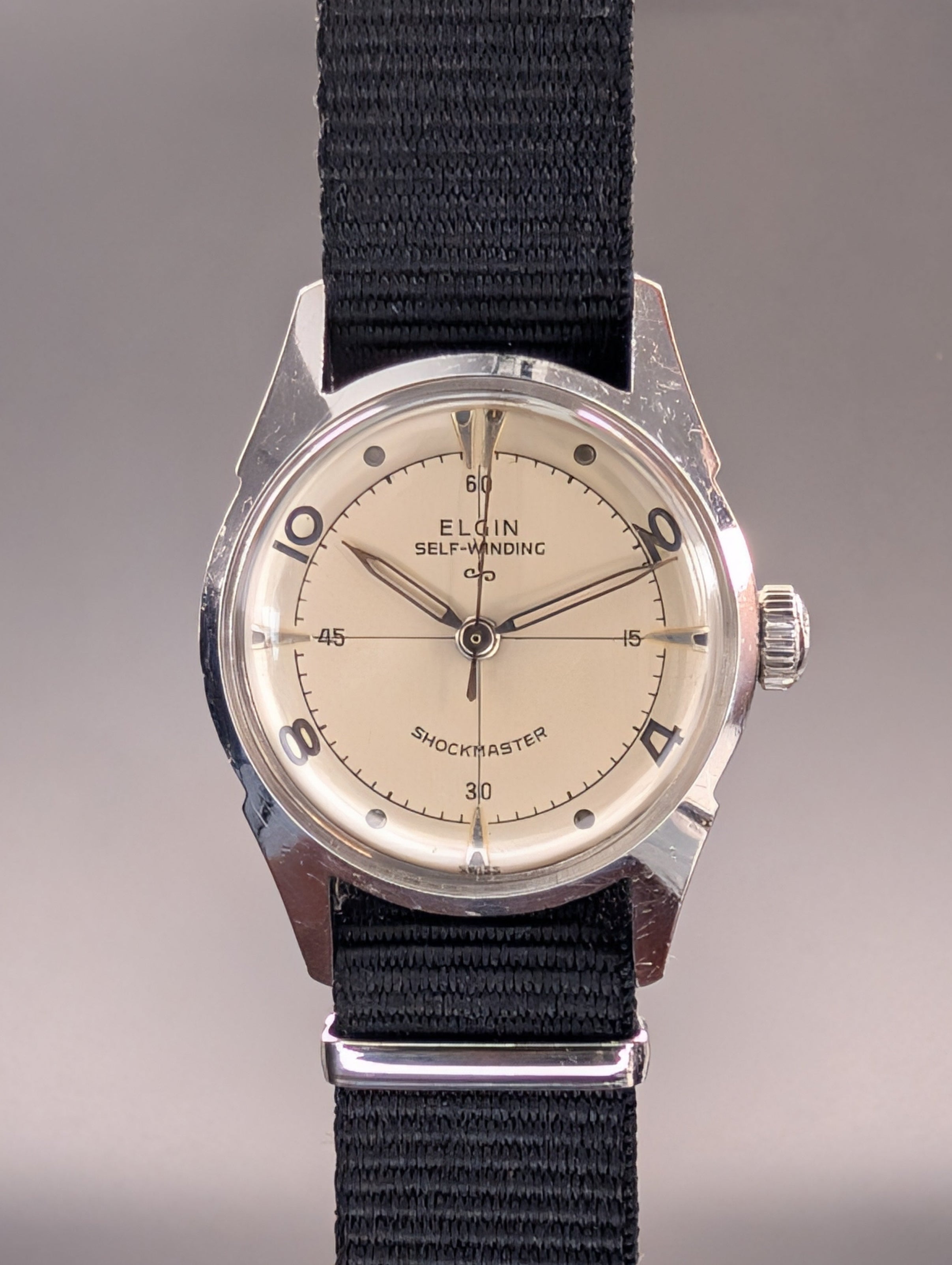 Elgin Shockmaster Self-winding Automatic Vintage Watch Swiss Made