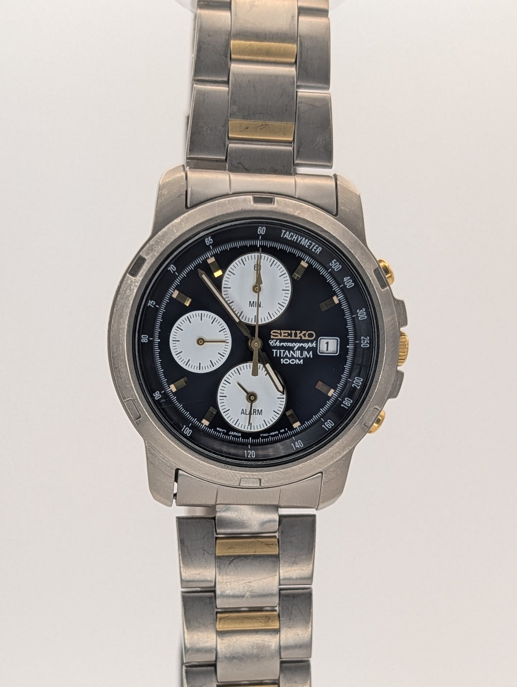 Seiko Titanium Chronograph with Alarm and Stopwatch ref. 7T62-0BE0