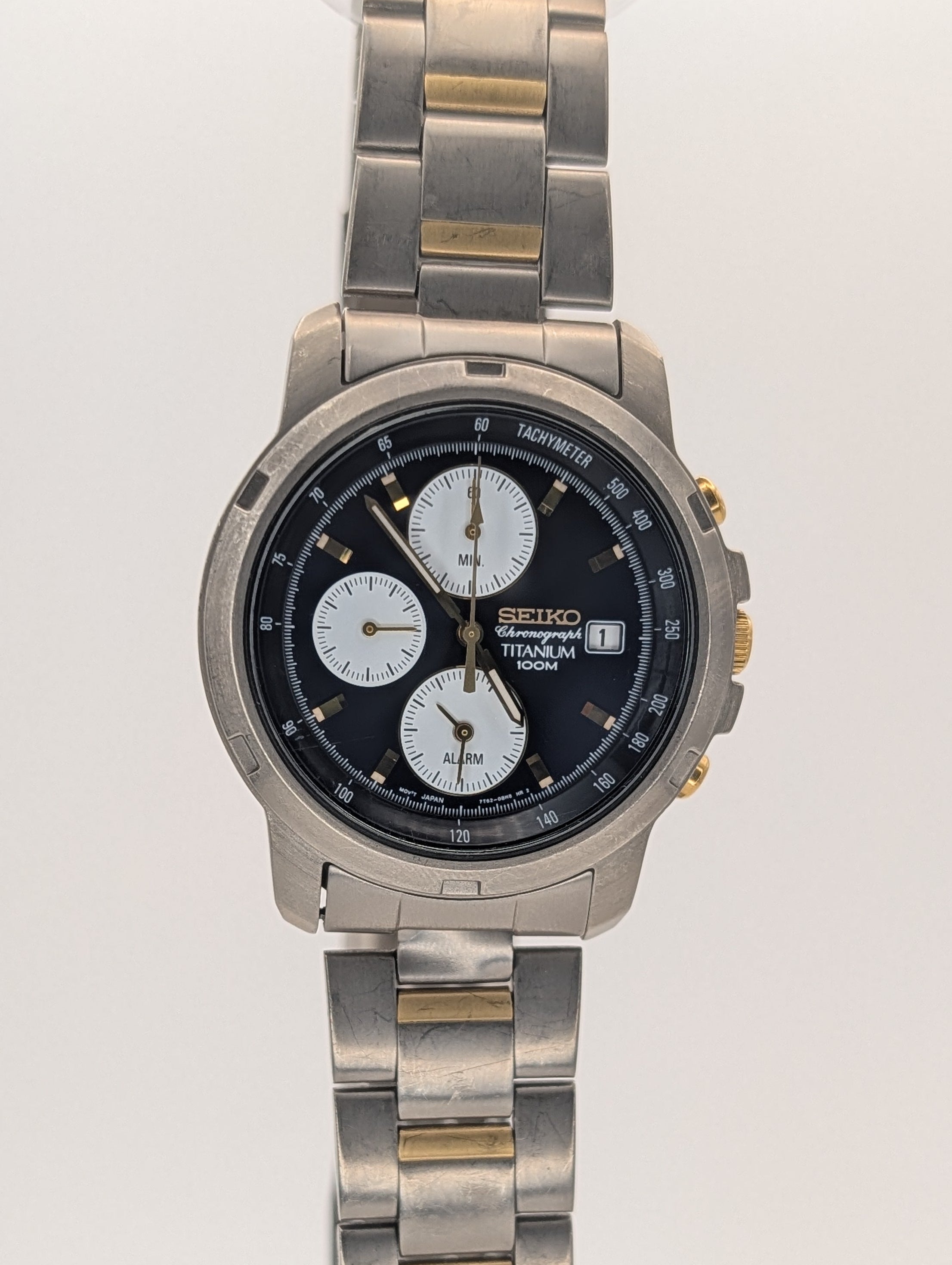 Seiko Titanium Chronograph with Alarm and Stopwatch ref. 7T62-0BE0
