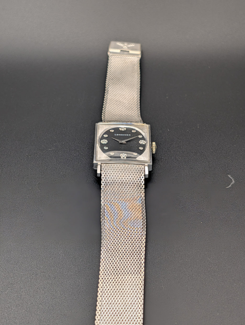 Longines Tuxedo (1960s) Diamond Dial Mechanical Vintage Watch in 10k White Gold Filled
