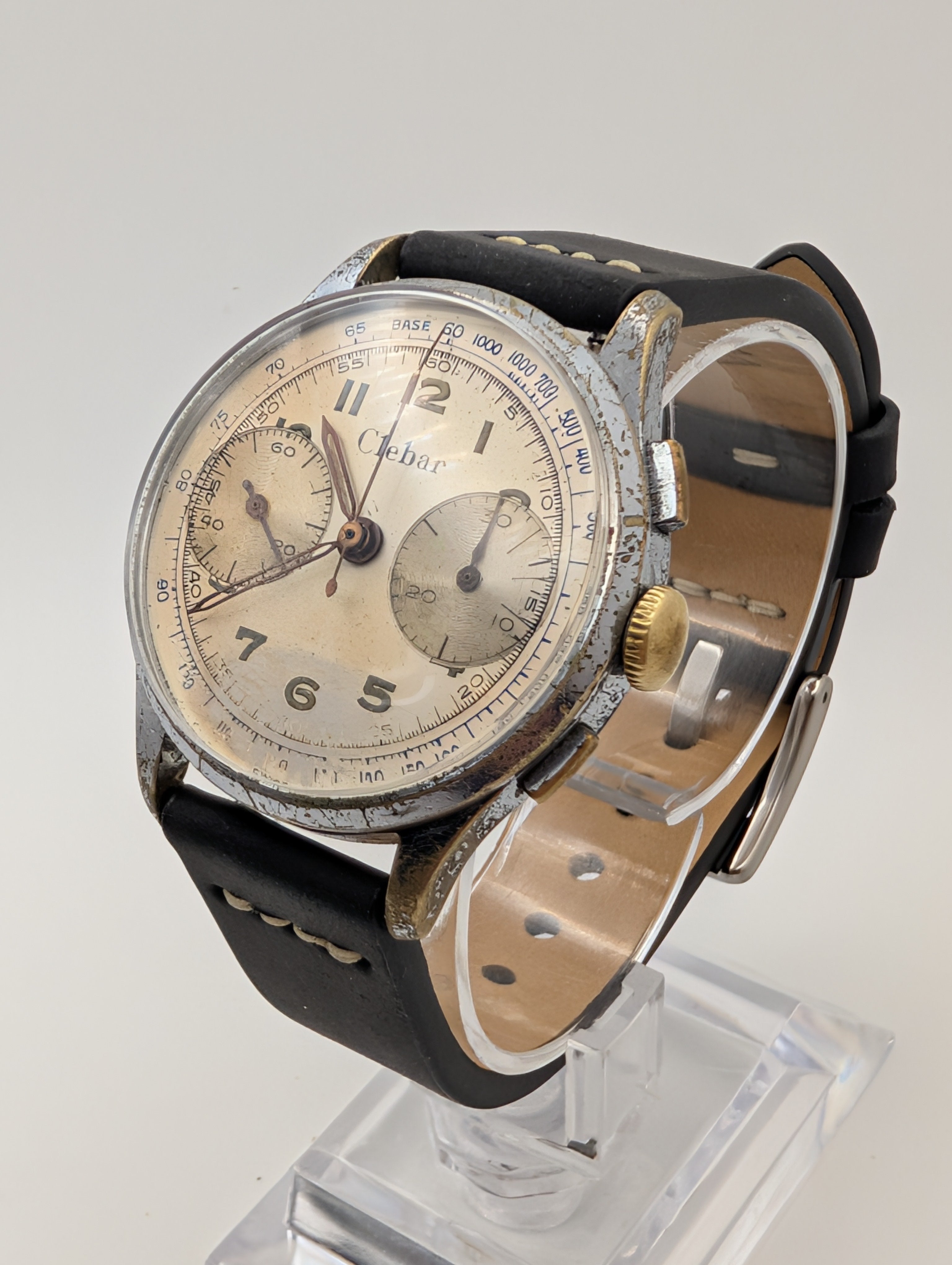 Clebar Chronograph Vintage Watch w/ cal. Landeron 149 Mechanical Movement