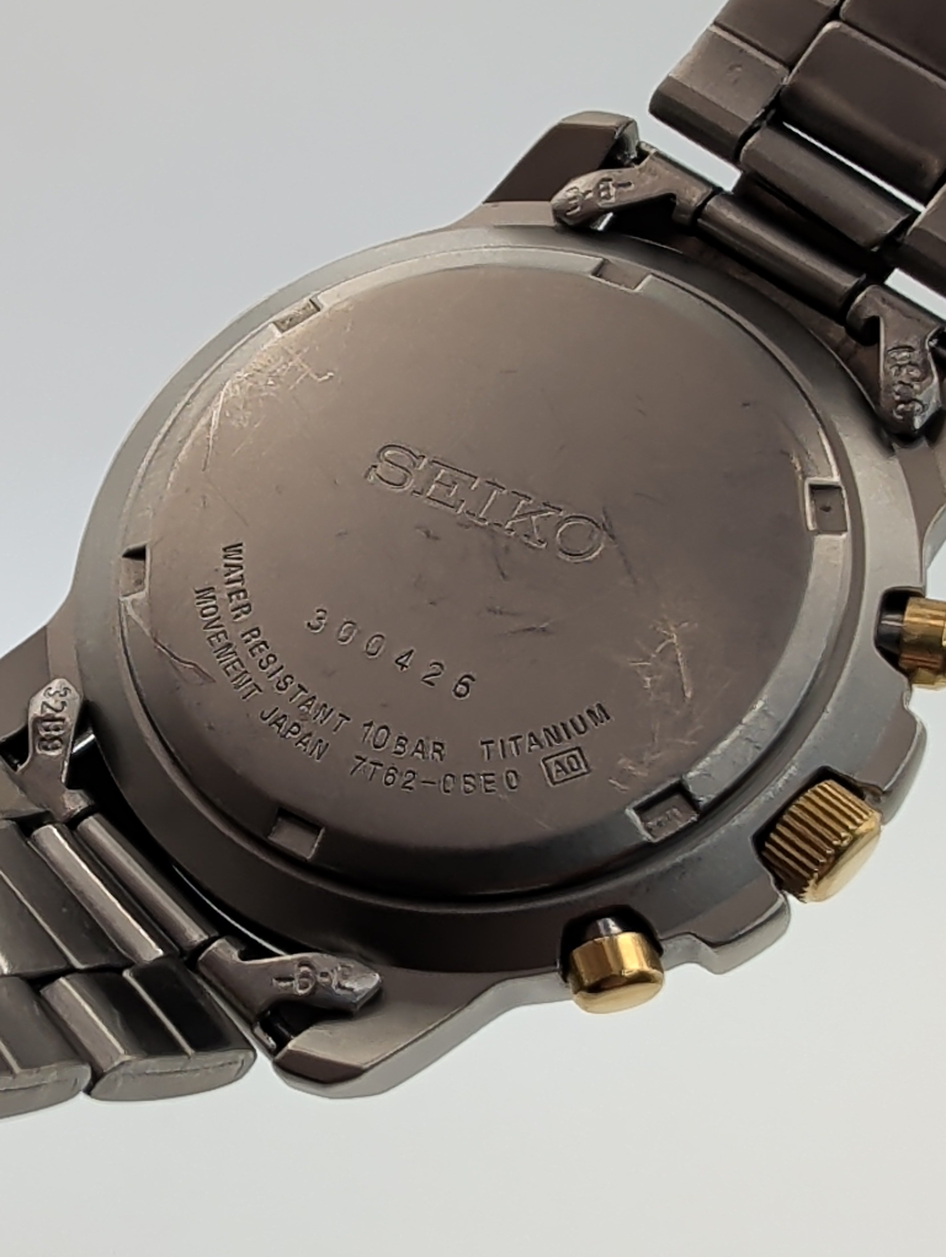 Seiko Titanium Chronograph with Alarm and Stopwatch ref. 7T62-0BE0