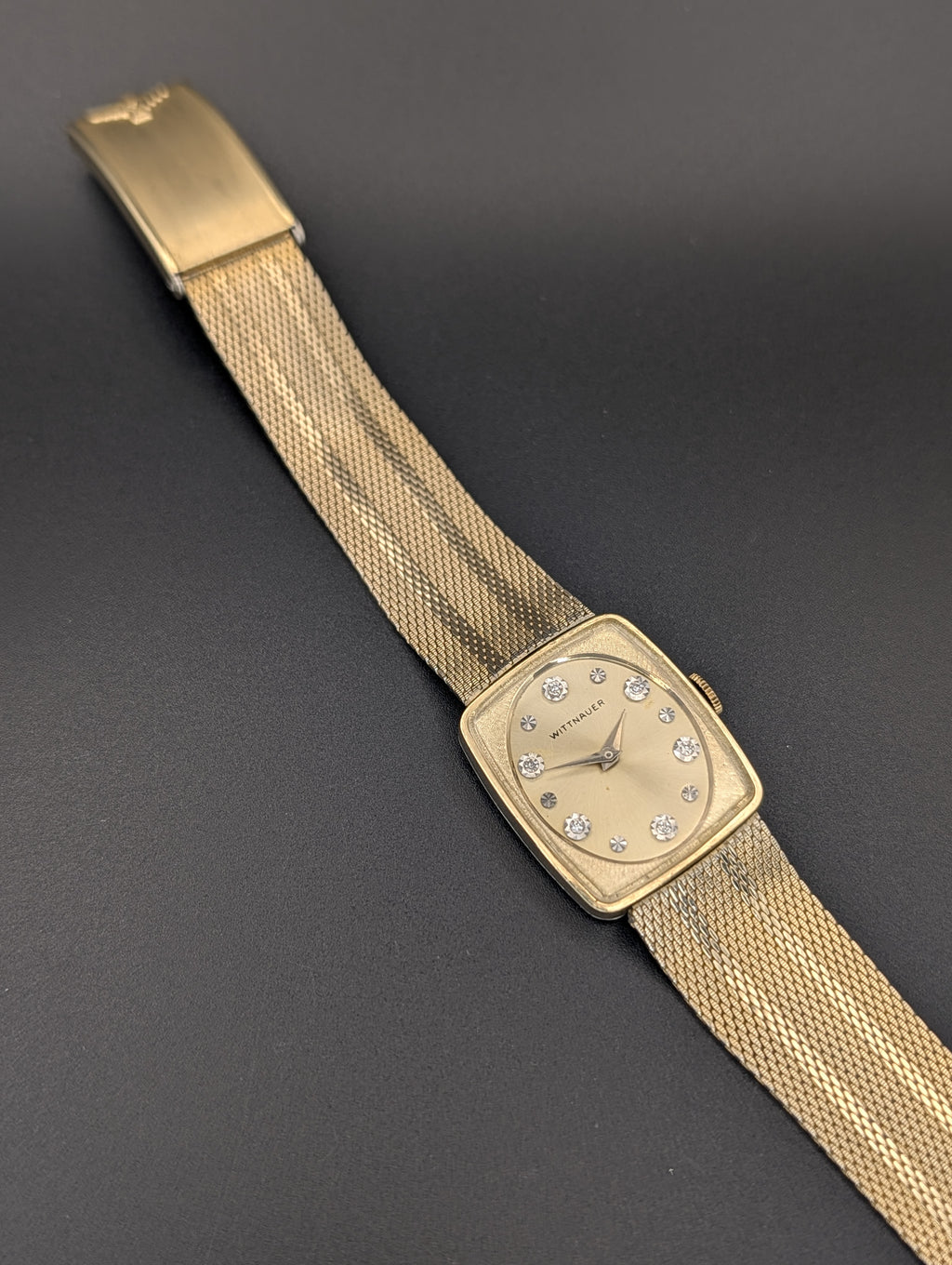 Wittnauer (1960s) Diamond Dial Mechanical Vintage Watch in 10k Yellow Gold Filled
