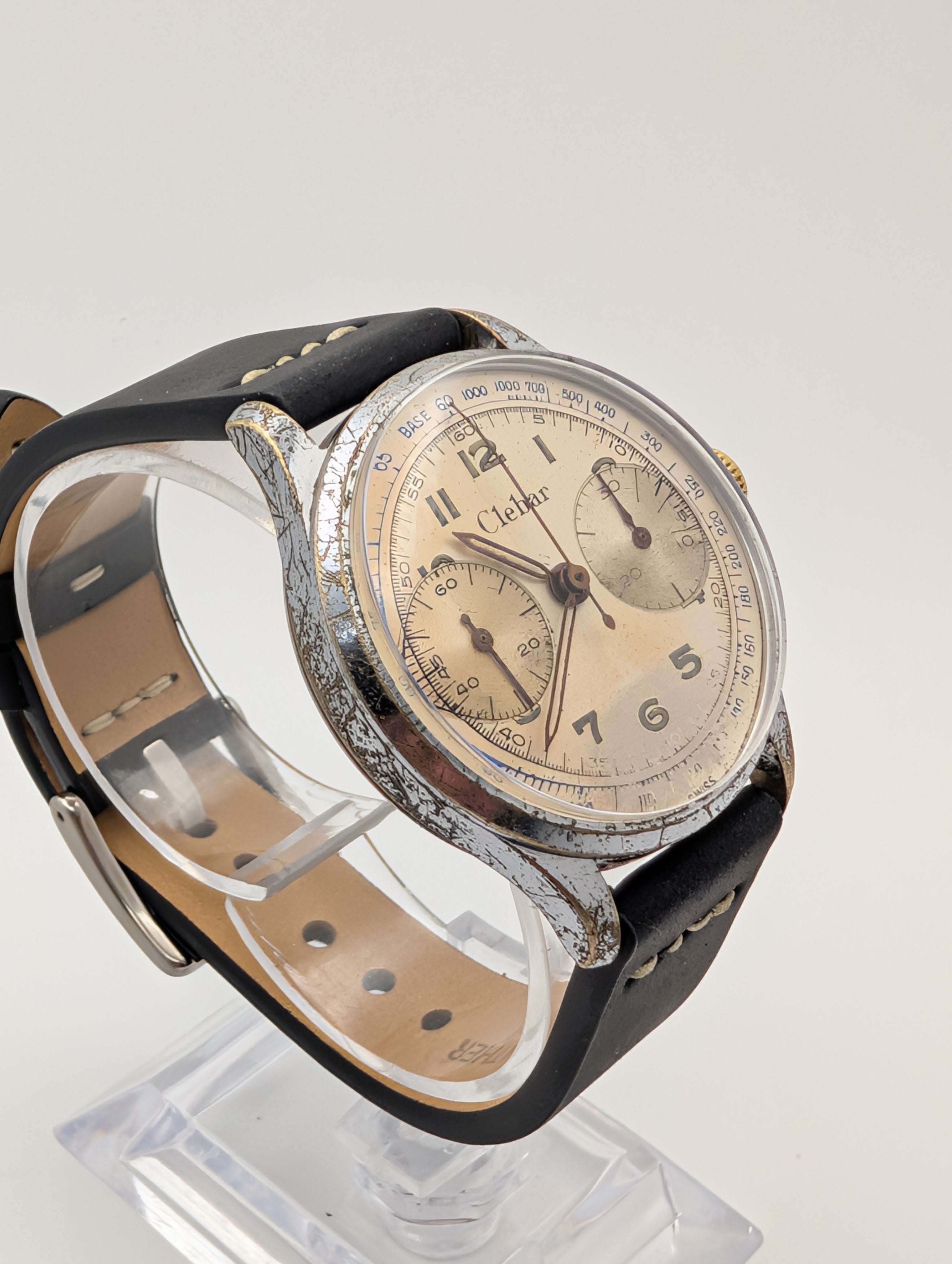 Clebar Chronograph Vintage Watch w/ cal. Landeron 149 Mechanical Movement