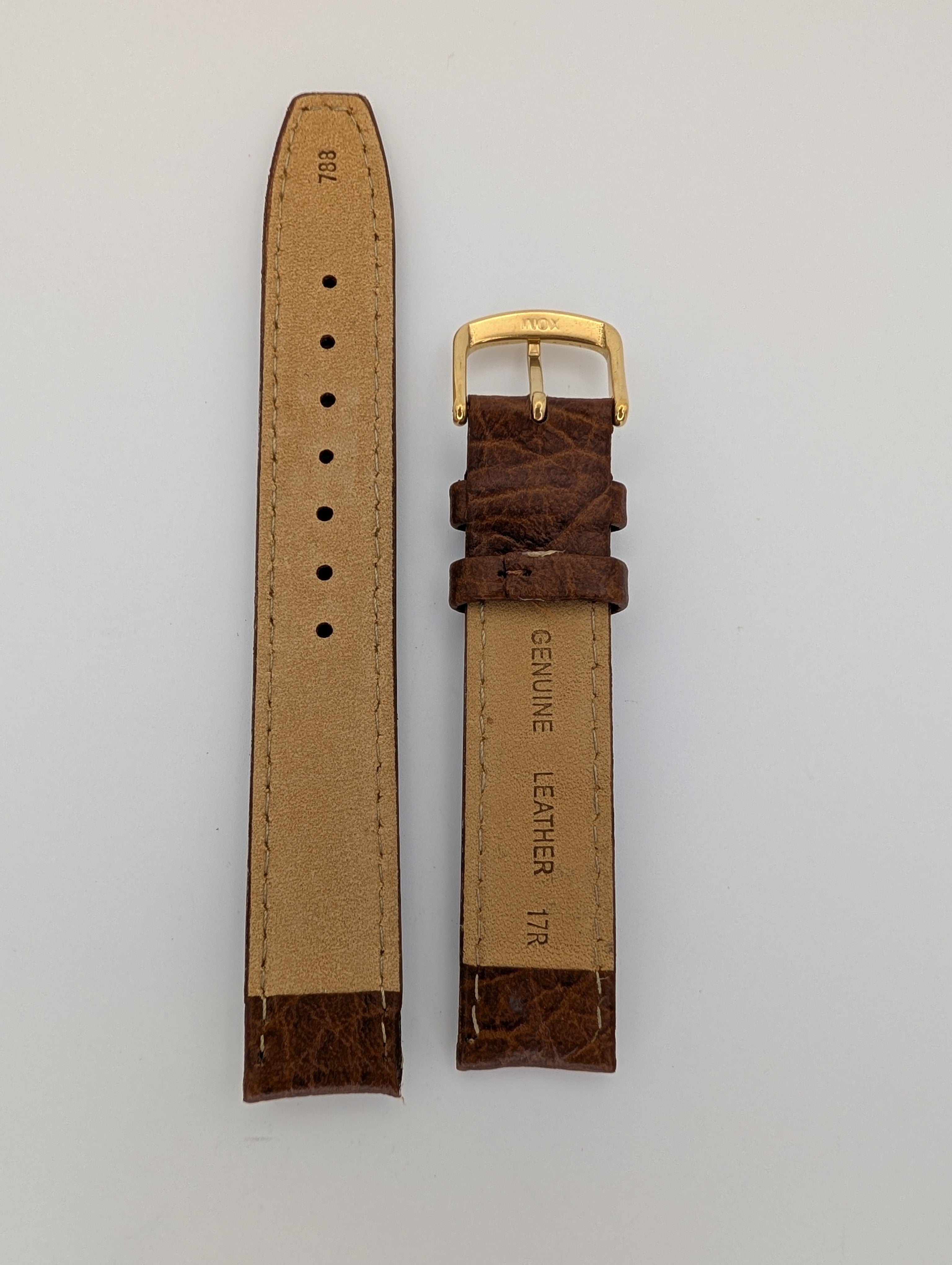 Hadley Roma Genuine Leather Strap (17mm) Distressed Grain